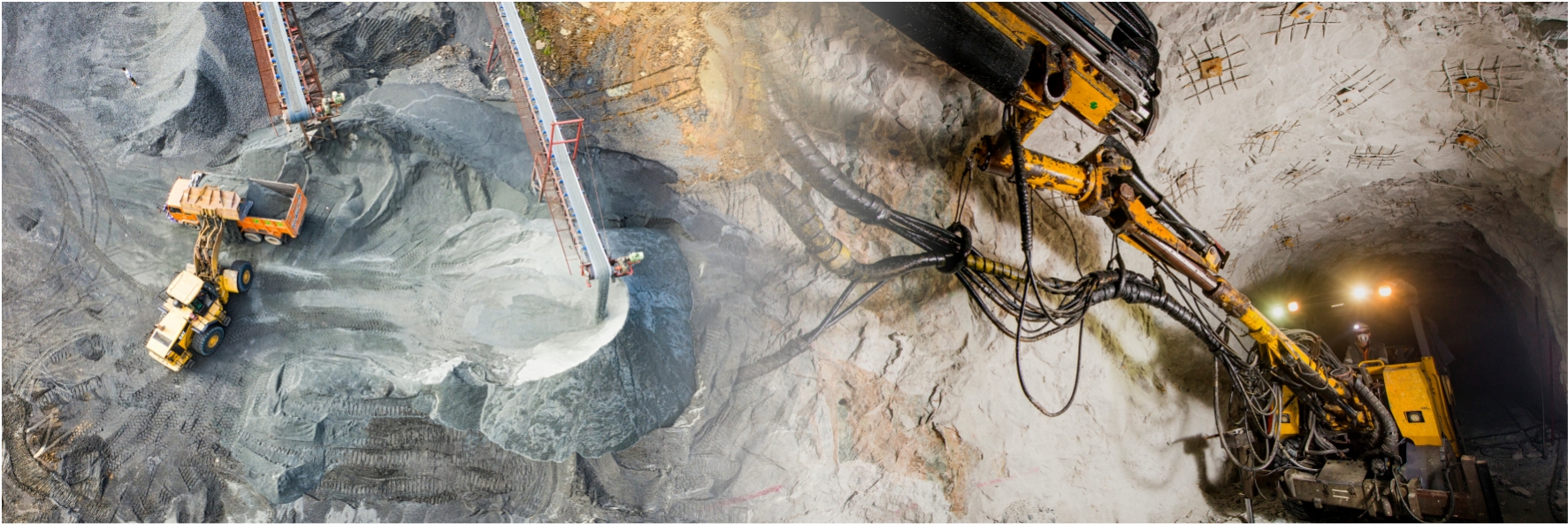 Bergbau mit schweren Maschinen