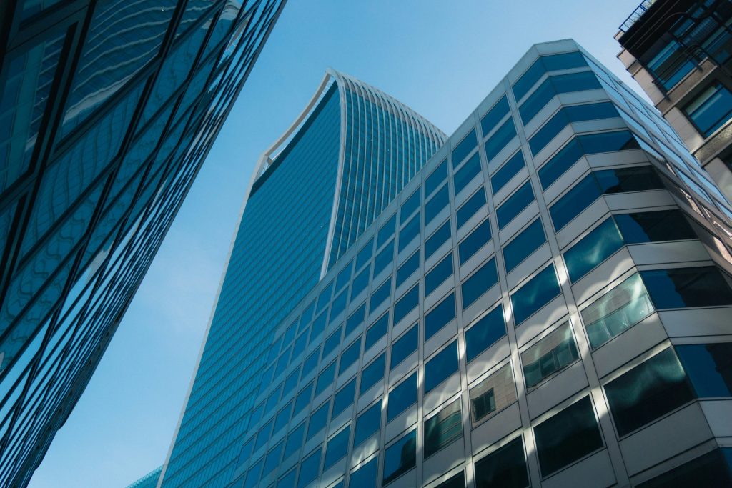 View of a tall building in a city